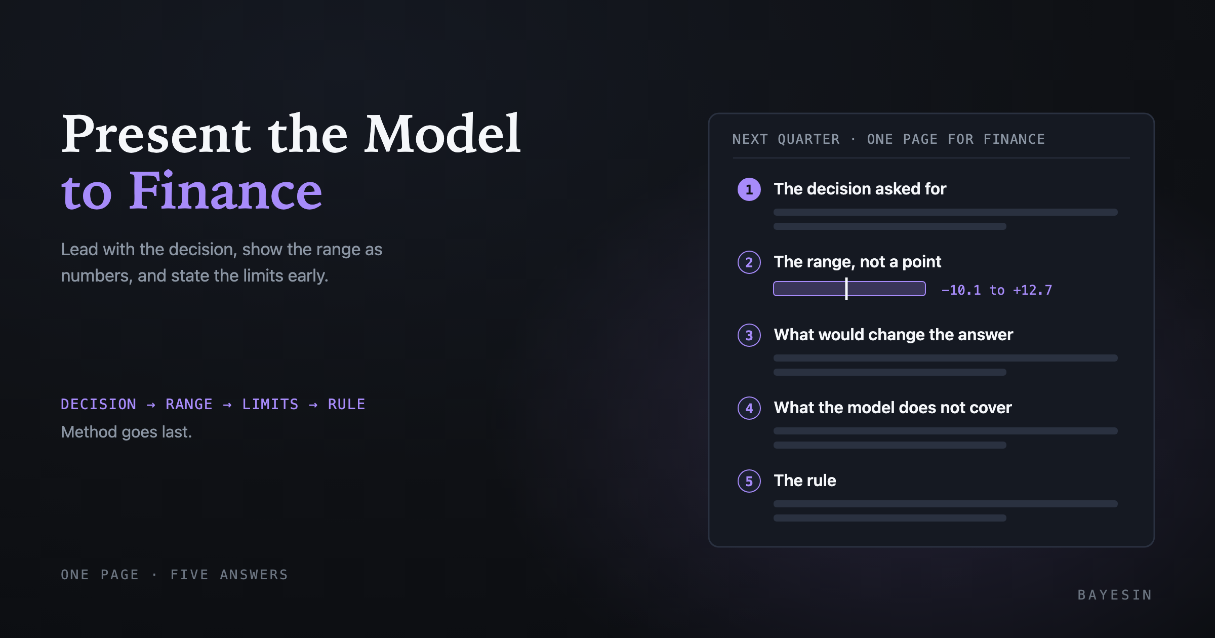 Cover: How to present a marketing model to finance